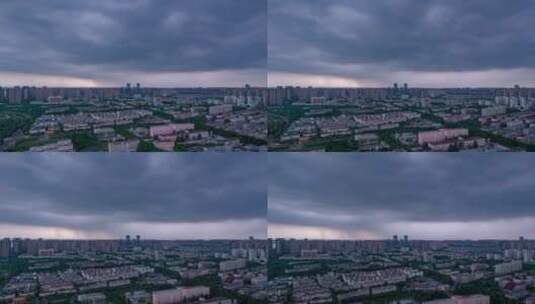 安徽蚌埠城市暴雨航拍延时4k高清在线视频素材下载