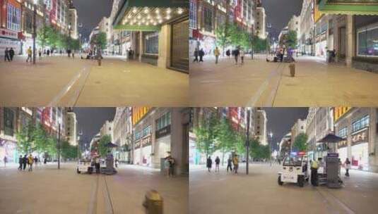 南京东路步行街夜景高清在线视频素材下载