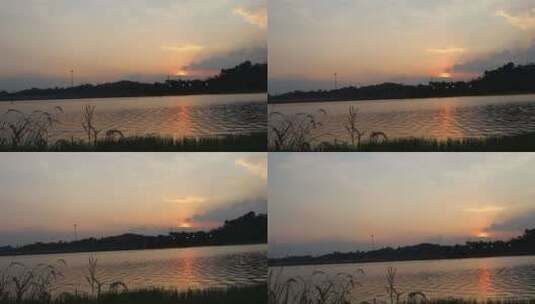 兴隆湖的日落高清在线视频素材下载