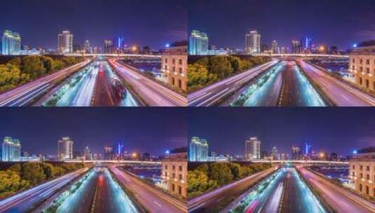 杭州城市天际线与繁忙交通高清在线视频素材下载