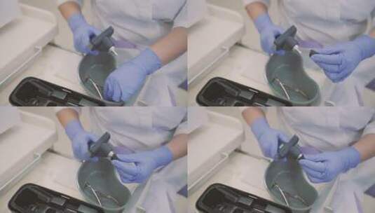 医生组装医疗器械的特写镜头高清在线视频素材下载