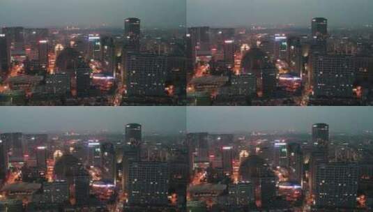 辽宁沈阳城市夜景航拍高清在线视频素材下载