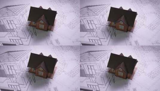 房屋模型和图纸高清在线视频素材下载