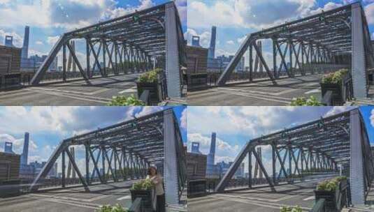 4k上海外白渡桥延时高清在线视频素材下载