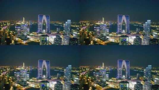 苏州世纪广场城市夜景航拍素材源素材4K超清高清在线视频素材下载