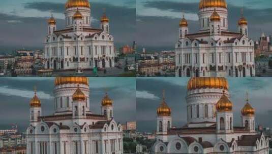 航拍的大教堂景观高清在线视频素材下载