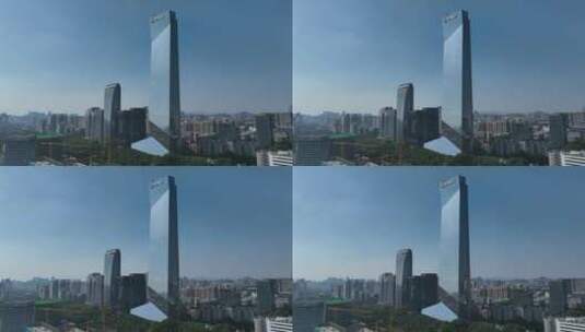 汉京大厦晴天环绕航拍高清在线视频素材下载