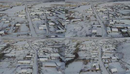 航拍暖泉村冬季雪后视频素材高清在线视频素材下载