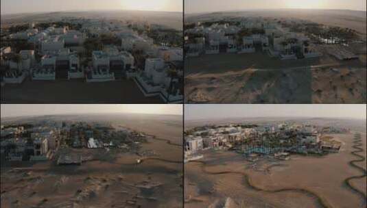 阿联酋阿布扎比沙漠酒店日出5高清在线视频素材下载