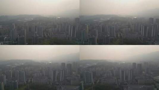4K航拍-雾都重庆-北碚建筑城市风光高清在线视频素材下载