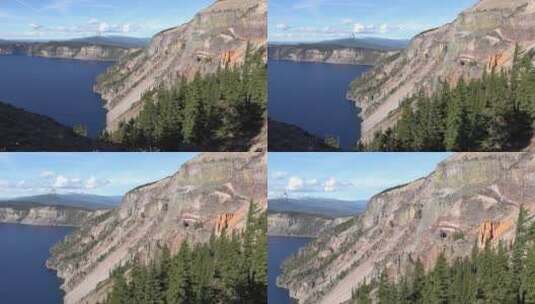 俄勒冈火山口湖泊景观高清在线视频素材下载