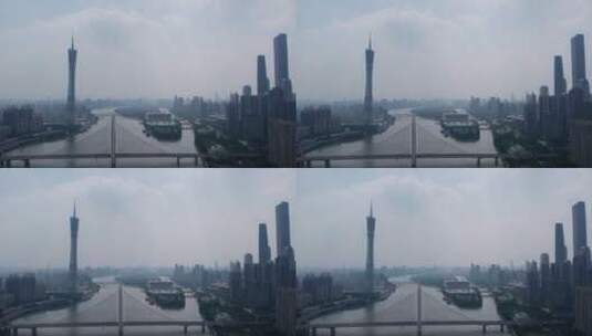 4k 航拍广州城市景观全景高清在线视频素材下载