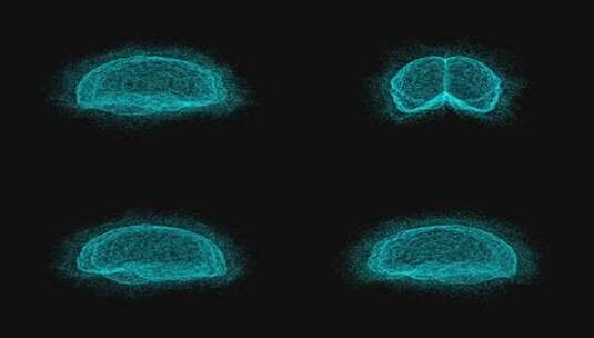 科技大脑HUD元素人脑点线粒子未来高清在线视频素材下载