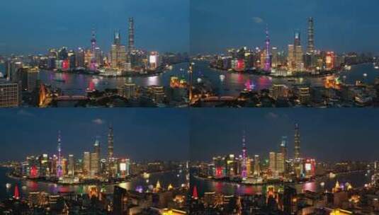 上海航拍延时夜景高清在线视频素材下载