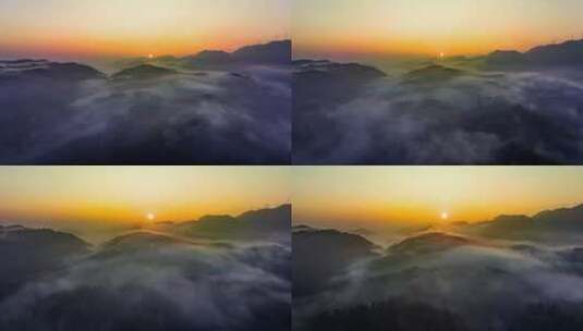 云海平流雾延时4k高清在线视频素材下载