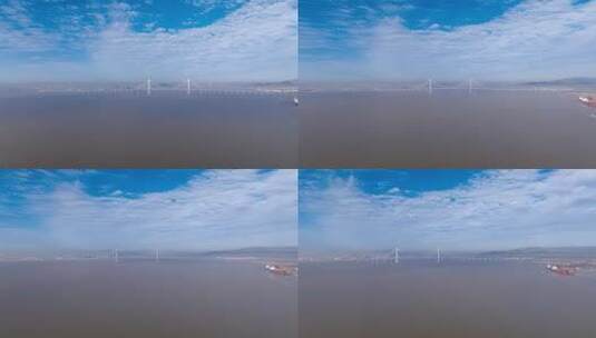 延时航拍台州湾大桥高清在线视频素材下载