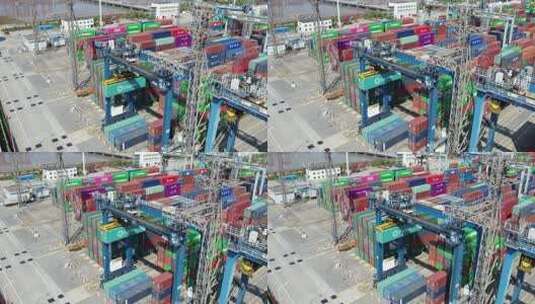 北仑港口码头吊车集装箱海港贸易高清在线视频素材下载