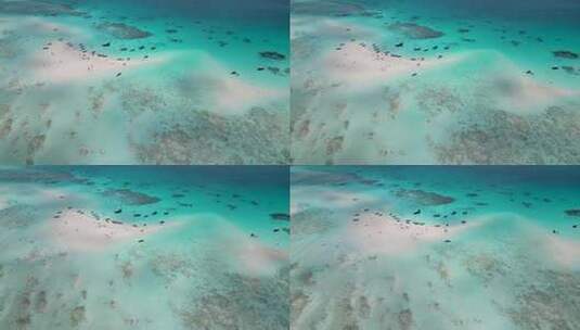 海中的小岛和环礁高清在线视频素材下载