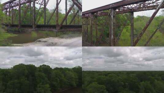 锈迹斑斑的旧铁路桥高清在线视频素材下载