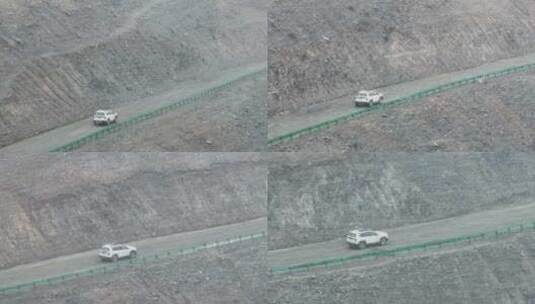 4k航拍行驶在山路的汽车高清在线视频素材下载