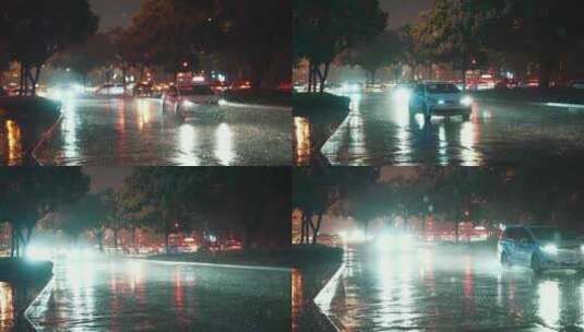 台州雨夜街景高清在线视频素材下载