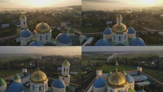 空中拍摄村庄Mezhyrich高清在线视频素材下载