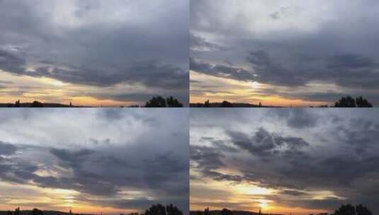 日落时云层的延时镜头高清在线视频素材下载