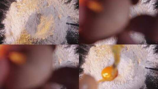 鸡蛋面粉美食高清在线视频素材下载