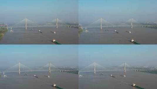 安徽安庆长江大桥航拍4K视频高清在线视频素材下载