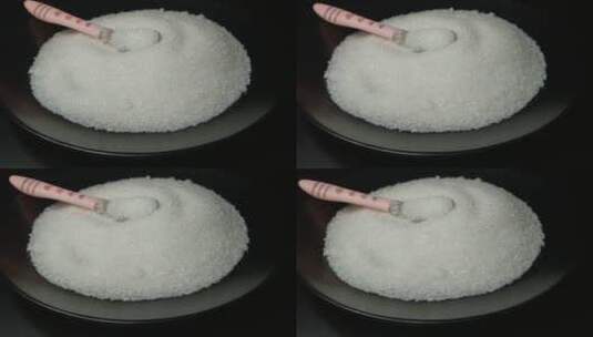 4K白砂糖白糖颗粒晶体静物摆拍特写高清在线视频素材下载