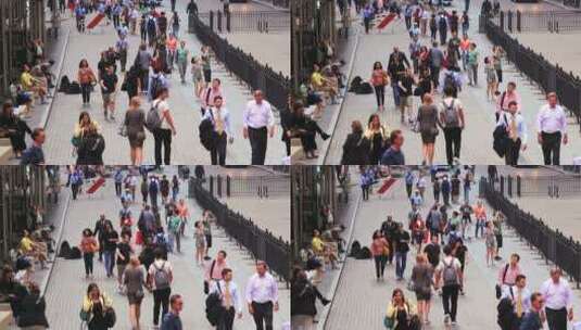 行人在华尔街行走高清在线视频素材下载
