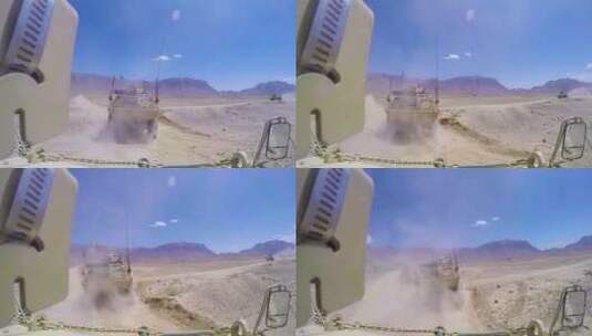 突击队装甲车穿越阿富汗的风景高清在线视频素材下载