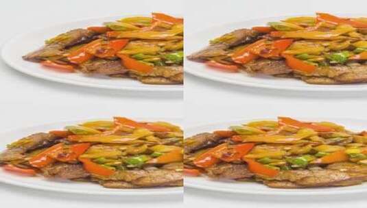 家常菜品小炒腊肉4k竖版滑轨平移高清在线视频素材下载