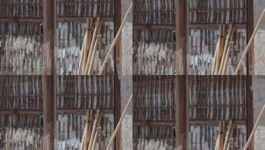 竹楼视频云南傣族灰瓦竹木结构房屋高清在线视频素材下载