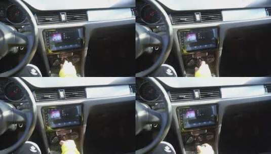 驾驶员司机汽车后视镜高清在线视频素材下载