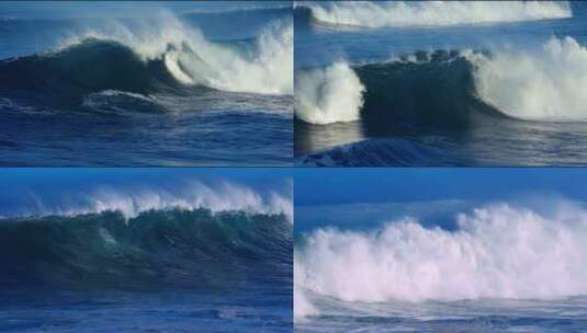 海浪汹涌的海浪慢镜头特写高清在线视频素材下载