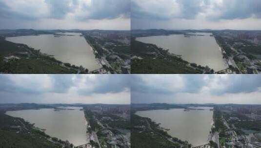 江苏徐州云龙湖云龙山5A景区航拍高清在线视频素材下载