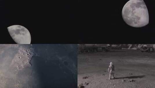 【合集】实拍月球表面 宇航员登月高清在线视频素材下载