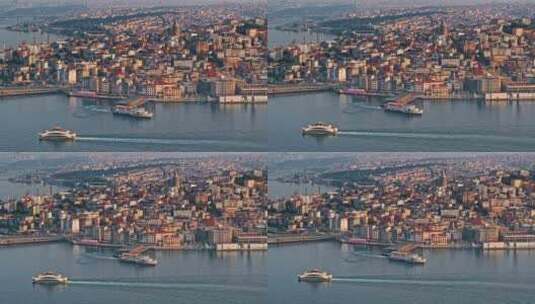 无人机航拍的城市景观高清在线视频素材下载