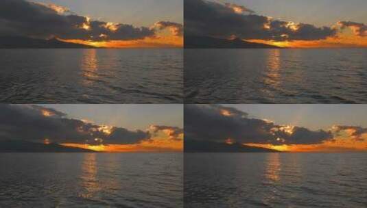 海上阳光和雨云高清在线视频素材下载