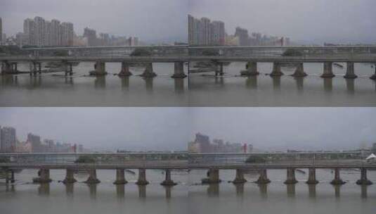 漳州九龙江桥梁高清在线视频素材下载