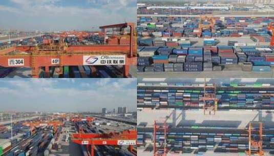 西安港务区西安国际港一带一路口岸物流5高清在线视频素材下载