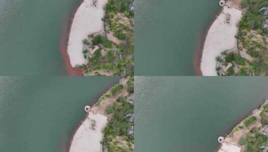 航拍大凉山西昌邛海公园白沙滩景观高清在线视频素材下载