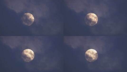 乌云月亮月黑风高乌云遮住月亮高清在线视频素材下载