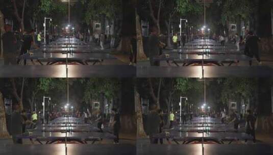 广州街景打乒乓球的人高清在线视频素材下载