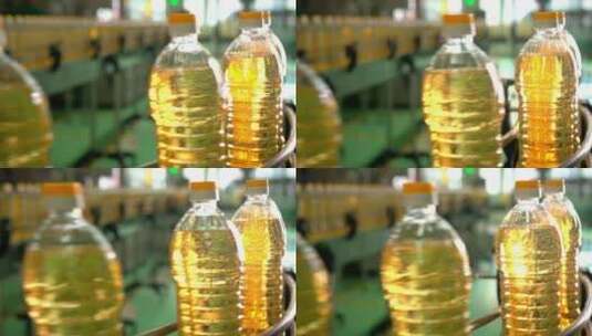 食用油在生产线上移动高清在线视频素材下载