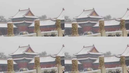 故宫雪景高清在线视频素材下载