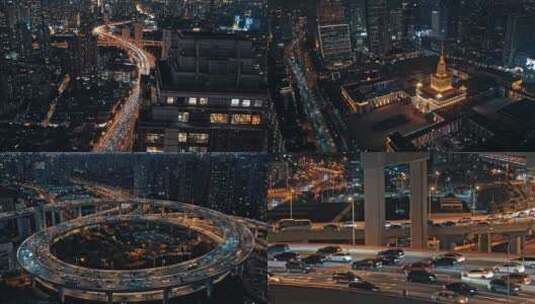 上海交通枢纽航拍空镜合集高清在线视频素材下载