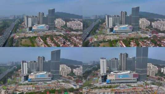 4K航拍广州市南沙环宇城高清在线视频素材下载