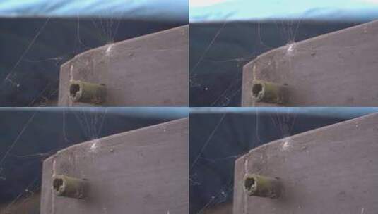 木船上的破蜘蛛网高清在线视频素材下载